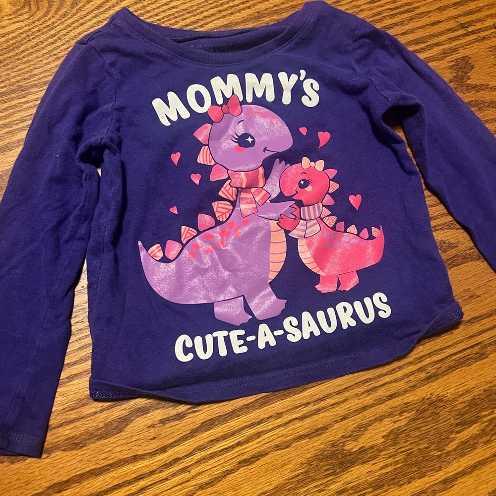 The Children's Place Purple Cute-a-Saurus Long Sleeve Tee